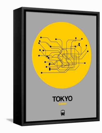 Tokyo Yellow Subway Map-NaxArt-Framed Stretched Canvas