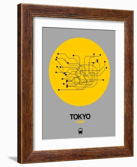 Tokyo Yellow Subway Map-NaxArt-Framed Art Print