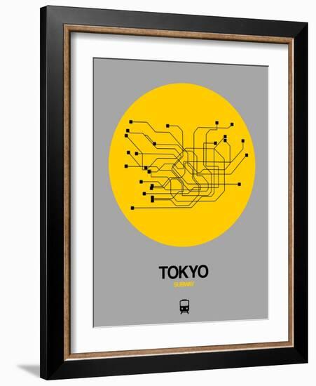 Tokyo Yellow Subway Map-NaxArt-Framed Art Print