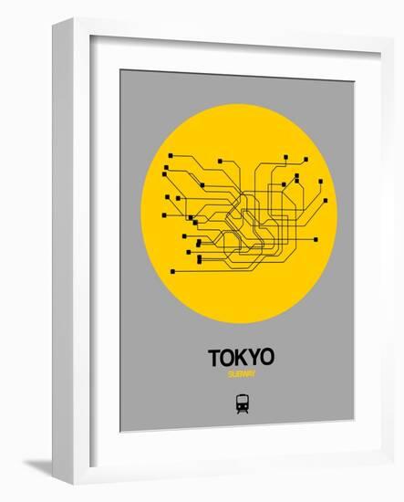 Tokyo Yellow Subway Map-NaxArt-Framed Art Print