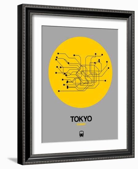 Tokyo Yellow Subway Map-NaxArt-Framed Art Print