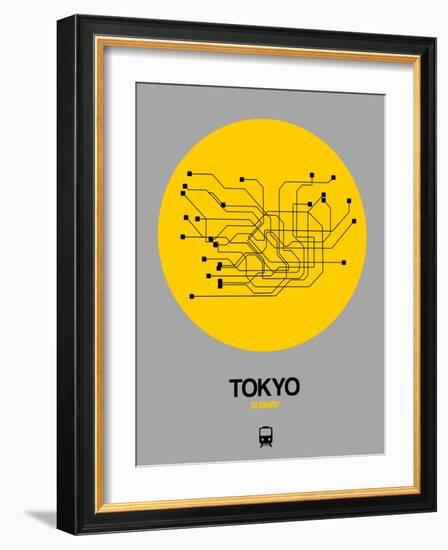 Tokyo Yellow Subway Map-NaxArt-Framed Art Print