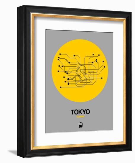 Tokyo Yellow Subway Map-NaxArt-Framed Art Print