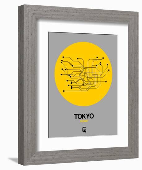 Tokyo Yellow Subway Map-NaxArt-Framed Premium Giclee Print