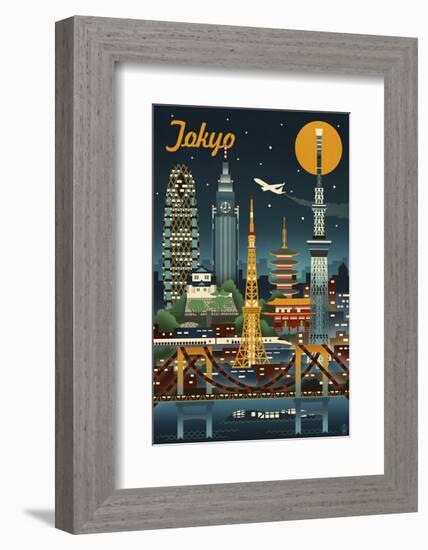 Tokyo-Lantern Press-Framed Art Print