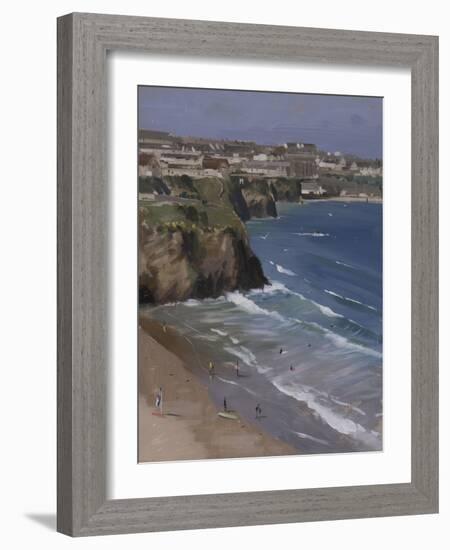 Tolcarne Beach, Early Afternoon, July-Tom Hughes-Framed Giclee Print