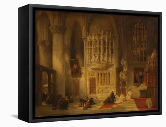 Toledo Cathedral (Oil on Canvas)-David Roberts-Framed Premier Image Canvas