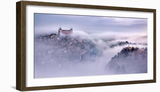 Toledo city foggy morning-Jesús M. García-Framed Photographic Print