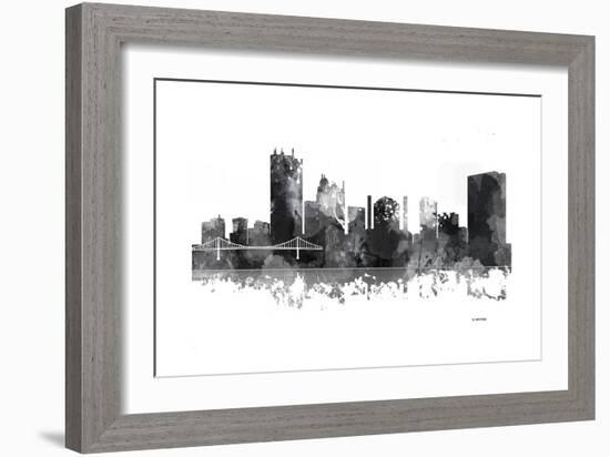 Toledo Ohio Skyline BG 1-Marlene Watson-Framed Premium Giclee Print