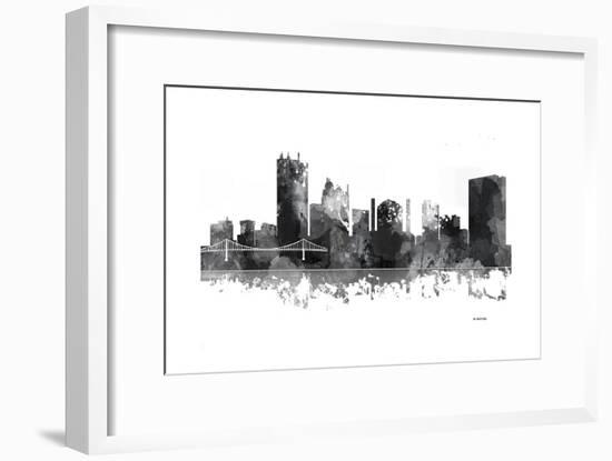 Toledo Ohio Skyline BG 1-Marlene Watson-Framed Premium Giclee Print
