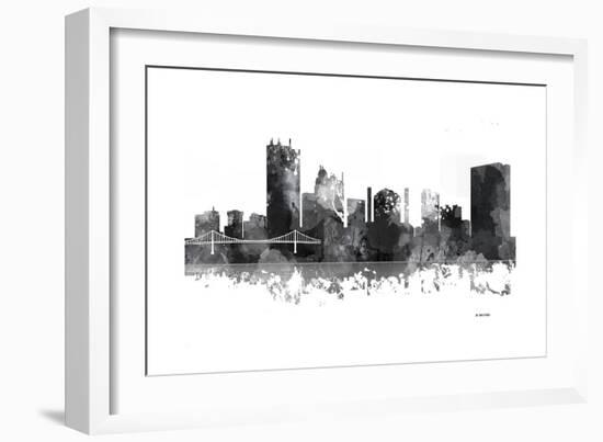 Toledo Ohio Skyline BG 1-Marlene Watson-Framed Premium Giclee Print