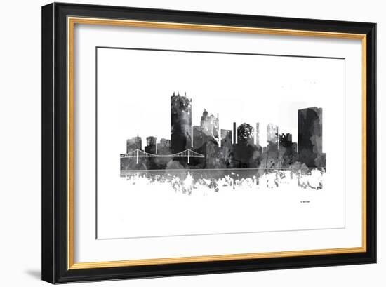 Toledo Ohio Skyline BG 1-Marlene Watson-Framed Premium Giclee Print