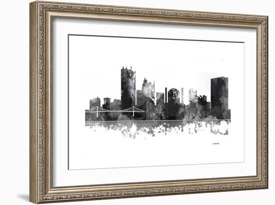 Toledo Ohio Skyline BG 1-Marlene Watson-Framed Giclee Print