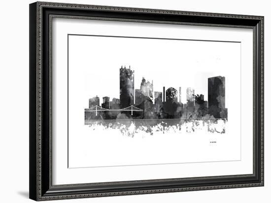 Toledo Ohio Skyline BG 1-Marlene Watson-Framed Giclee Print