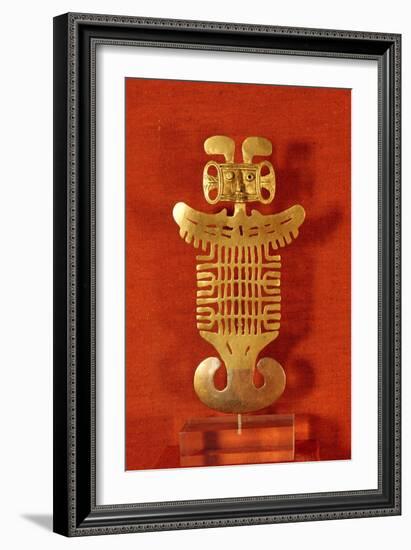 Tolima Ornament in the Forma of a Human-Headed Bird, from Colombia-null-Framed Giclee Print
