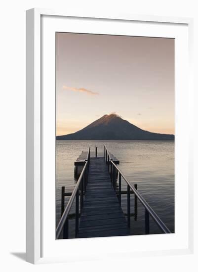 Toliman Volcano and Lago De Atitlan (Lake Atitlan), San Juan La Laguna, Guatemala-Michael DeFreitas-Framed Photographic Print