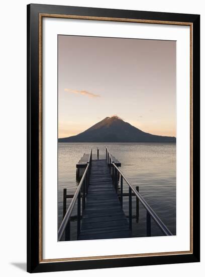 Toliman Volcano and Lago De Atitlan (Lake Atitlan), San Juan La Laguna, Guatemala-Michael DeFreitas-Framed Photographic Print