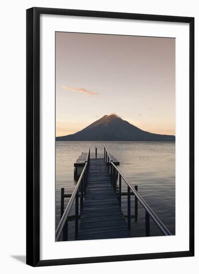 Toliman Volcano and Lago De Atitlan (Lake Atitlan), San Juan La Laguna, Guatemala-Michael DeFreitas-Framed Photographic Print