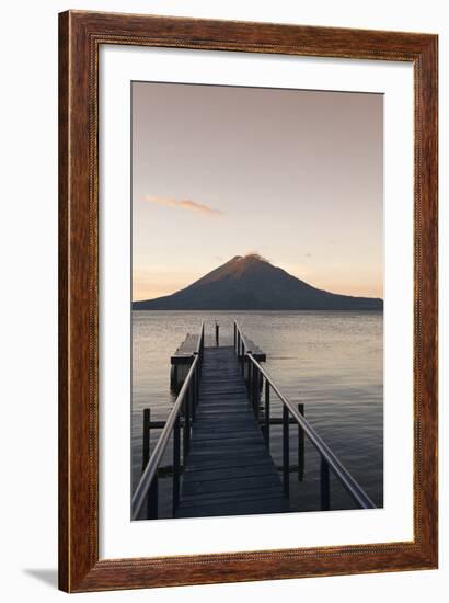 Toliman Volcano and Lago De Atitlan (Lake Atitlan), San Juan La Laguna, Guatemala-Michael DeFreitas-Framed Photographic Print