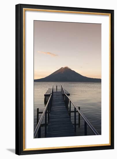 Toliman Volcano and Lago De Atitlan (Lake Atitlan), San Juan La Laguna, Guatemala-Michael DeFreitas-Framed Photographic Print