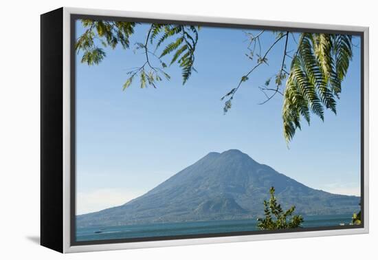 Toliman Volcano and Lago De Atitlan (Lake Atitlan), San Juan La Laguna, Guatemala-Michael DeFreitas-Framed Premier Image Canvas