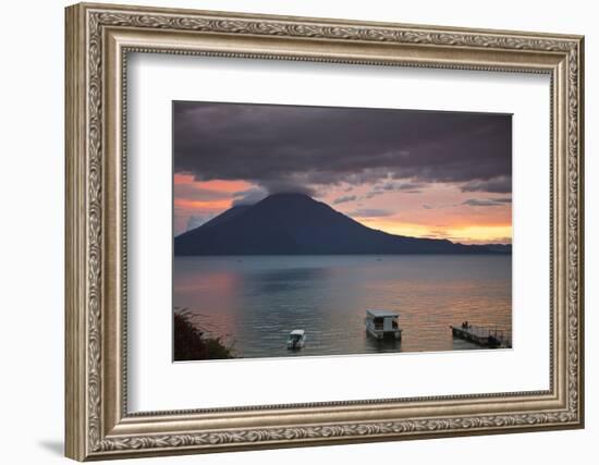 Toliman Volcano and Lago De Atitlan (Lake Atitlan), San Juan La Laguna, Guatemala-Michael DeFreitas-Framed Photographic Print