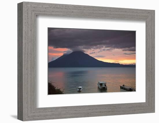 Toliman Volcano and Lago De Atitlan (Lake Atitlan), San Juan La Laguna, Guatemala-Michael DeFreitas-Framed Photographic Print