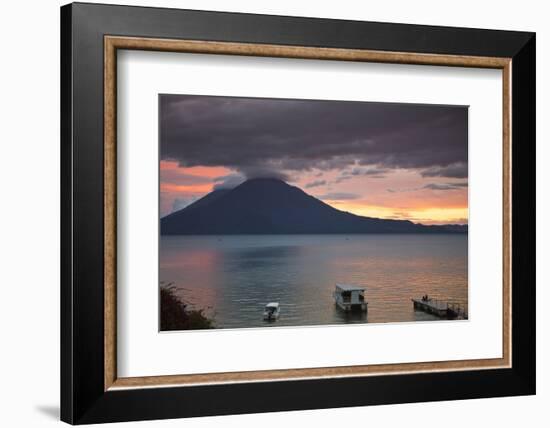 Toliman Volcano and Lago De Atitlan (Lake Atitlan), San Juan La Laguna, Guatemala-Michael DeFreitas-Framed Photographic Print