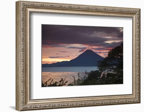 Toliman Volcano and Lago De Atitlan (Lake Atitlan), San Juan La Laguna, Guatemala-Michael DeFreitas-Framed Photographic Print