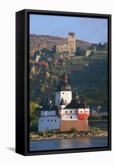 Toll Castle Pfalzgrafenstein on an Island in the Rhine Near Kaub-Uwe Steffens-Framed Premier Image Canvas