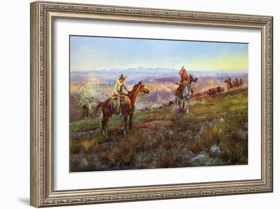 Toll Collectors-Charles Marion Russell-Framed Art Print