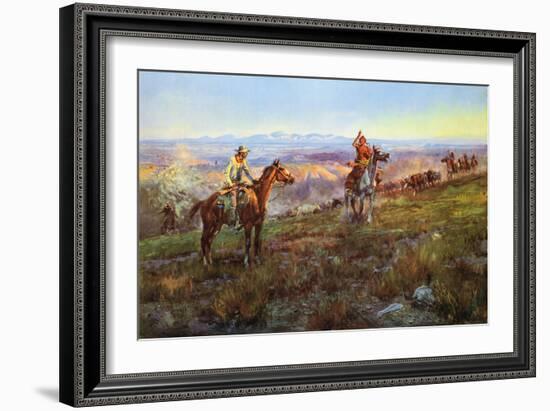 Toll Collectors-Charles Marion Russell-Framed Art Print