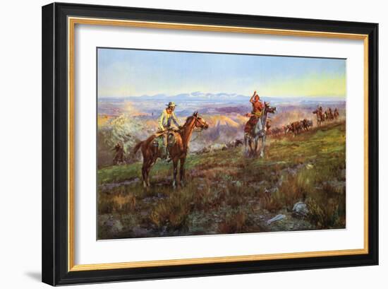 Toll Collectors-Charles Marion Russell-Framed Art Print