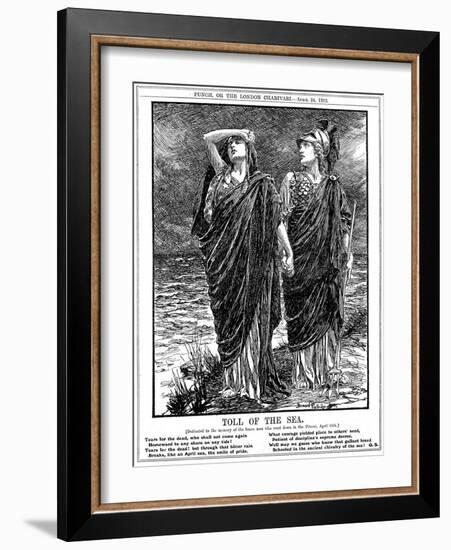 Toll of the Sea, the Sinking of the Titanic, 1912-null-Framed Giclee Print