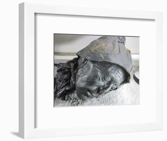 Tollund man, Iron Age victim of human sacrifice by ritual strangulation, Viking, Denmark-Werner Forman-Framed Giclee Print