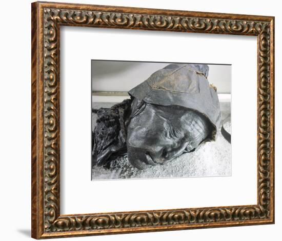 Tollund man, Iron Age victim of human sacrifice by ritual strangulation, Viking, Denmark-Werner Forman-Framed Giclee Print