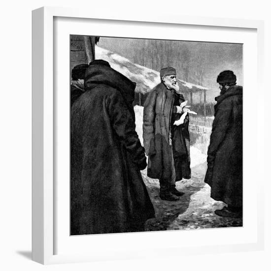 Tolstoy and Peasants-Kenyon Cox-Framed Art Print