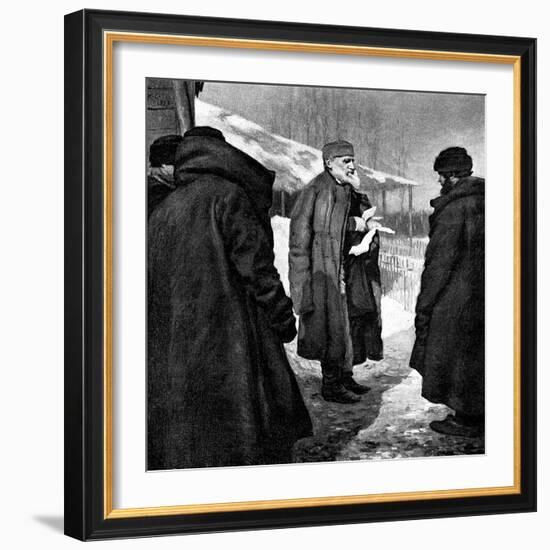 Tolstoy and Peasants-Kenyon Cox-Framed Art Print