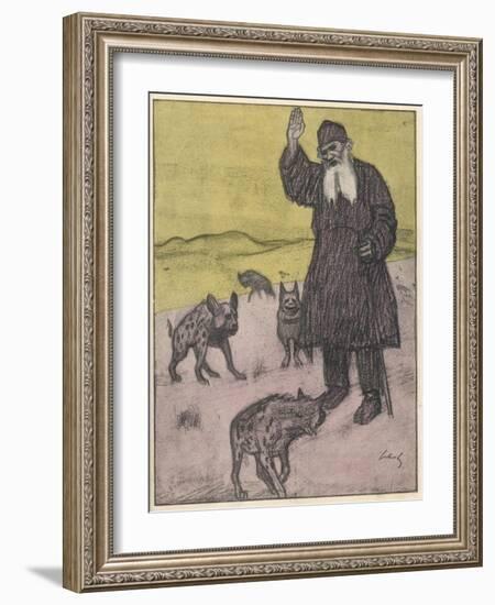 Tolstoy Preaching-Wilhelm Schutz-Framed Art Print