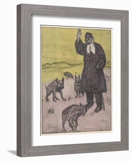 Tolstoy Preaching-Wilhelm Schutz-Framed Art Print