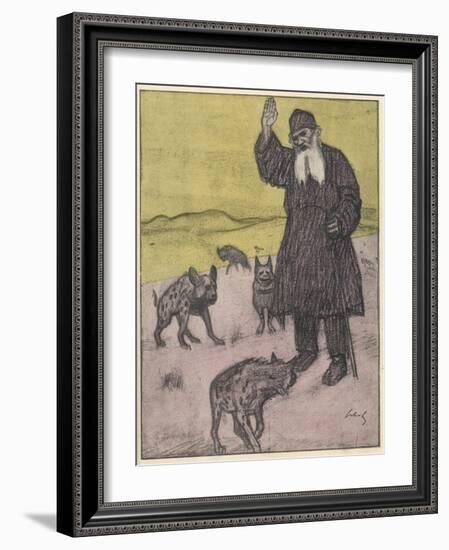 Tolstoy Preaching-Wilhelm Schutz-Framed Art Print