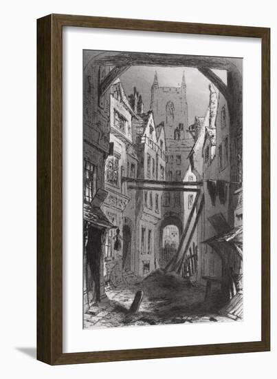 Tom All Alone's, Illustration from 'Bleak House' by Charles Dickens (1812-70) Published 1853-Hablot Knight Browne-Framed Giclee Print