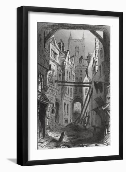 Tom All Alone's, Illustration from 'Bleak House' by Charles Dickens (1812-70) Published 1853-Hablot Knight Browne-Framed Giclee Print