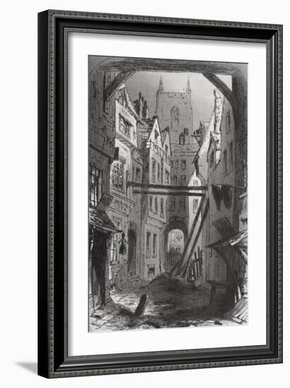 Tom All Alone's, Illustration from 'Bleak House' by Charles Dickens (1812-70) Published 1853-Hablot Knight Browne-Framed Giclee Print