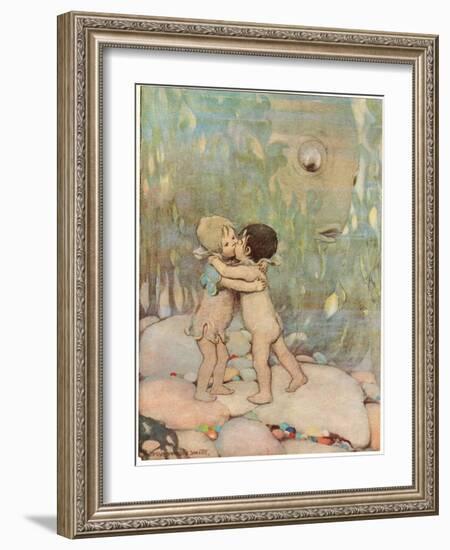 Tom and Ellie, Illustration from 'The Water Babies' by Reverend Charles Kingsley-Jessie Willcox-Smith-Framed Giclee Print