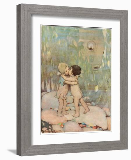 Tom and Ellie, Illustration from 'The Water Babies' by Reverend Charles Kingsley-Jessie Willcox-Smith-Framed Giclee Print