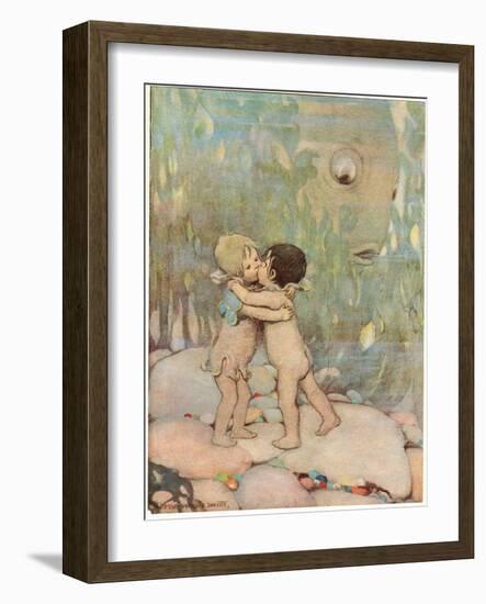 Tom and Ellie, Illustration from 'The Water Babies' by Reverend Charles Kingsley-Jessie Willcox-Smith-Framed Giclee Print