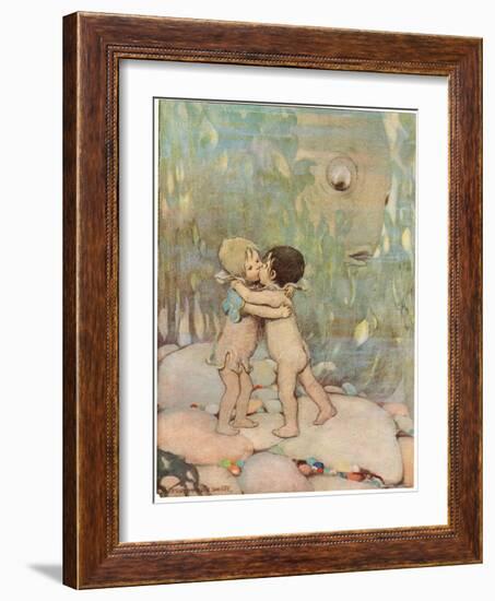 Tom and Ellie, Illustration from 'The Water Babies' by Reverend Charles Kingsley-Jessie Willcox-Smith-Framed Giclee Print