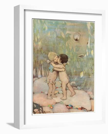 Tom and Ellie, Illustration from 'The Water Babies' by Reverend Charles Kingsley-Jessie Willcox-Smith-Framed Giclee Print