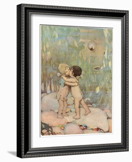 Tom and Ellie, Illustration from 'The Water Babies' by Reverend Charles Kingsley-Jessie Willcox-Smith-Framed Giclee Print